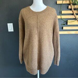Anthropologie Détacher 100% Alpaca Oversized Tunic Sweater Camel Brown Size S
